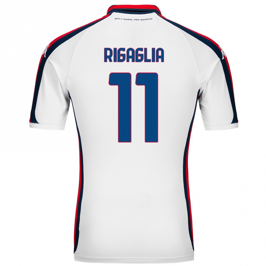 Kids Football Alison Rigaglia #11 White Away Jersey 2024/25 T-Shirt Nz