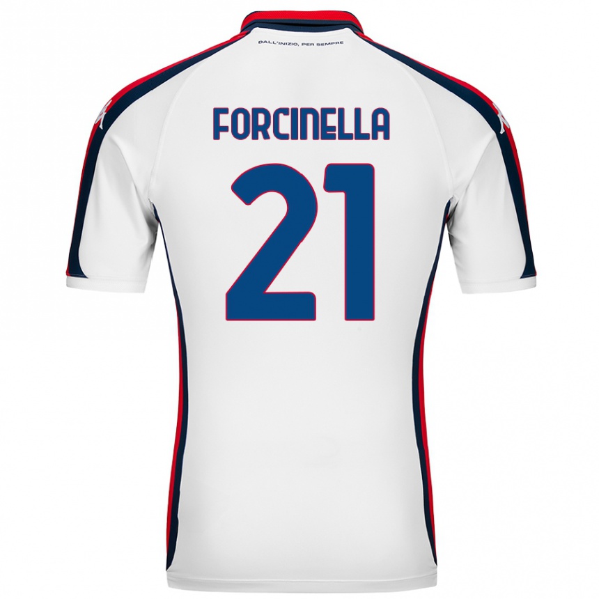 Kids Football Camilla Forcinella #21 White Away Jersey 2024/25 T-Shirt Nz