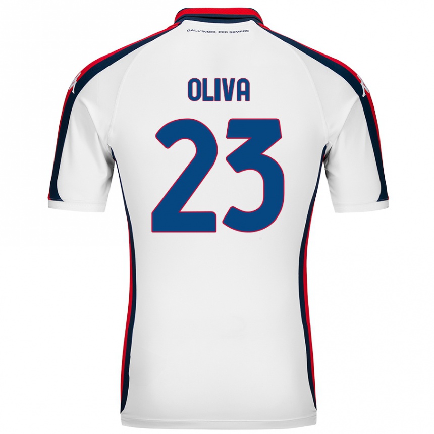 Kids Football Eleonora Oliva #23 White Away Jersey 2024/25 T-Shirt Nz