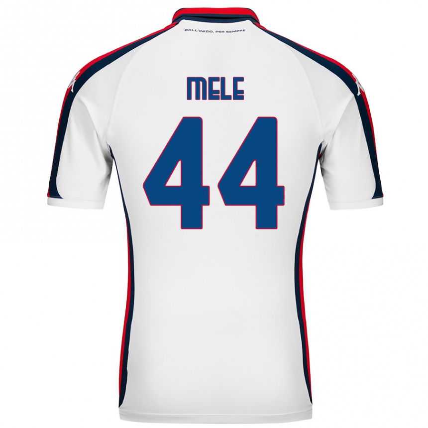 Kids Football Chiara Mele #44 White Away Jersey 2024/25 T-Shirt Nz