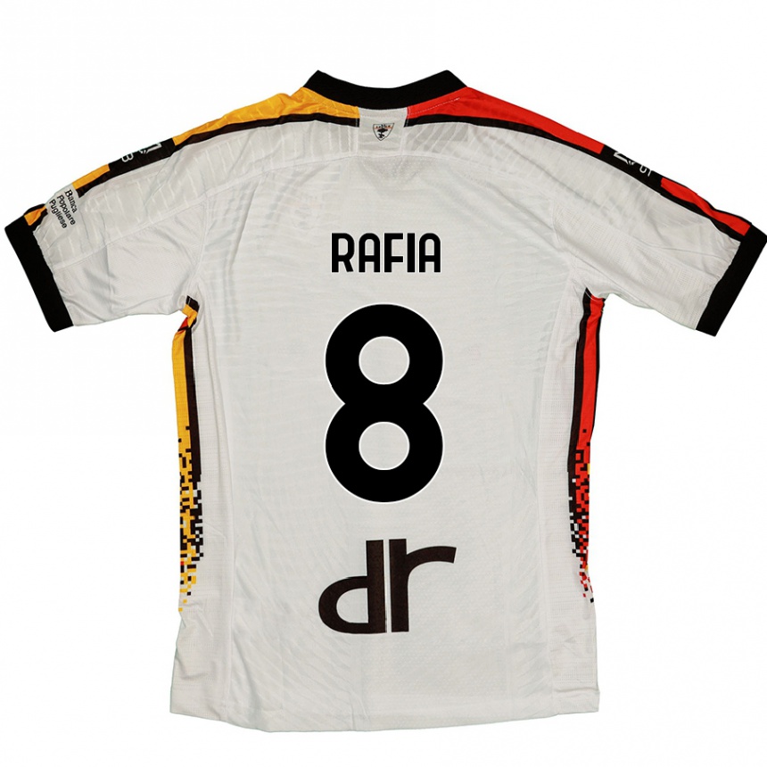 Kids Football Hamza Rafia #8 White Black Away Jersey 2024/25 T-Shirt Nz