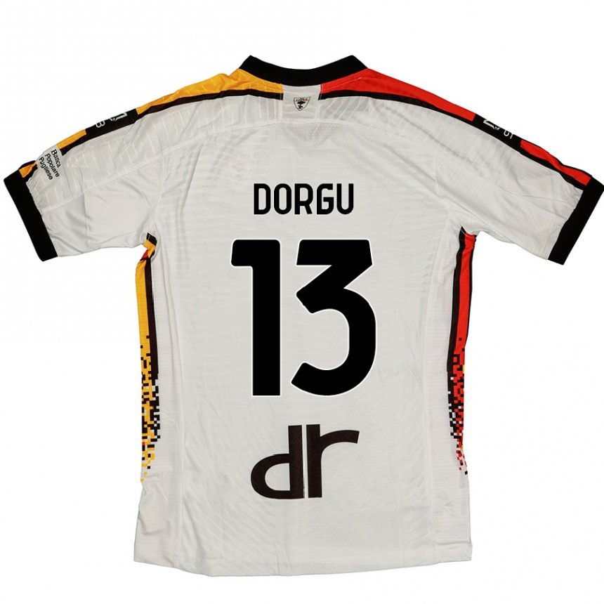 Kids Football Patrick Dorgu #13 White Black Away Jersey 2024/25 T-Shirt Nz