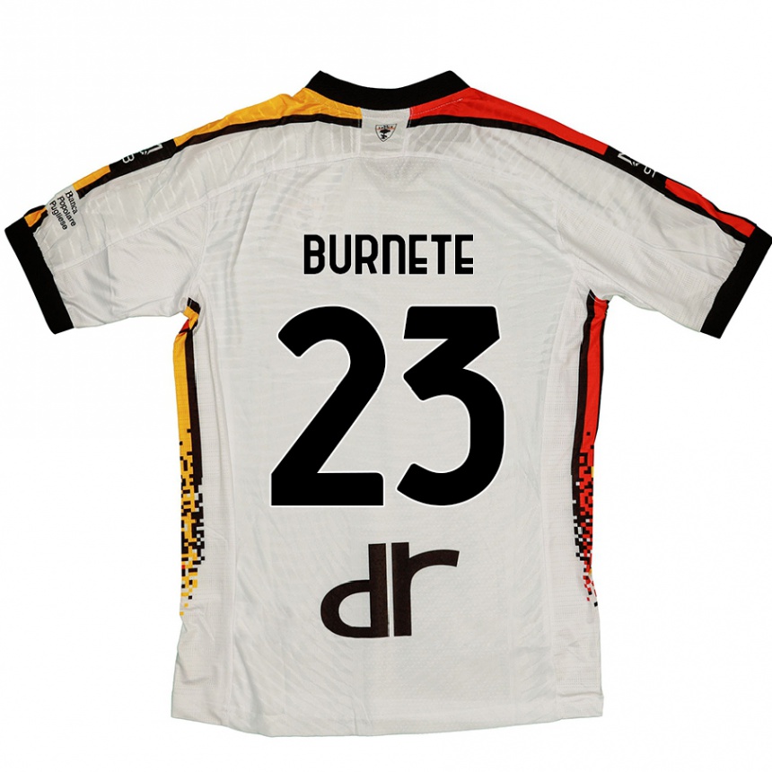 Kids Football Rareș Burnete #23 White Black Away Jersey 2024/25 T-Shirt Nz