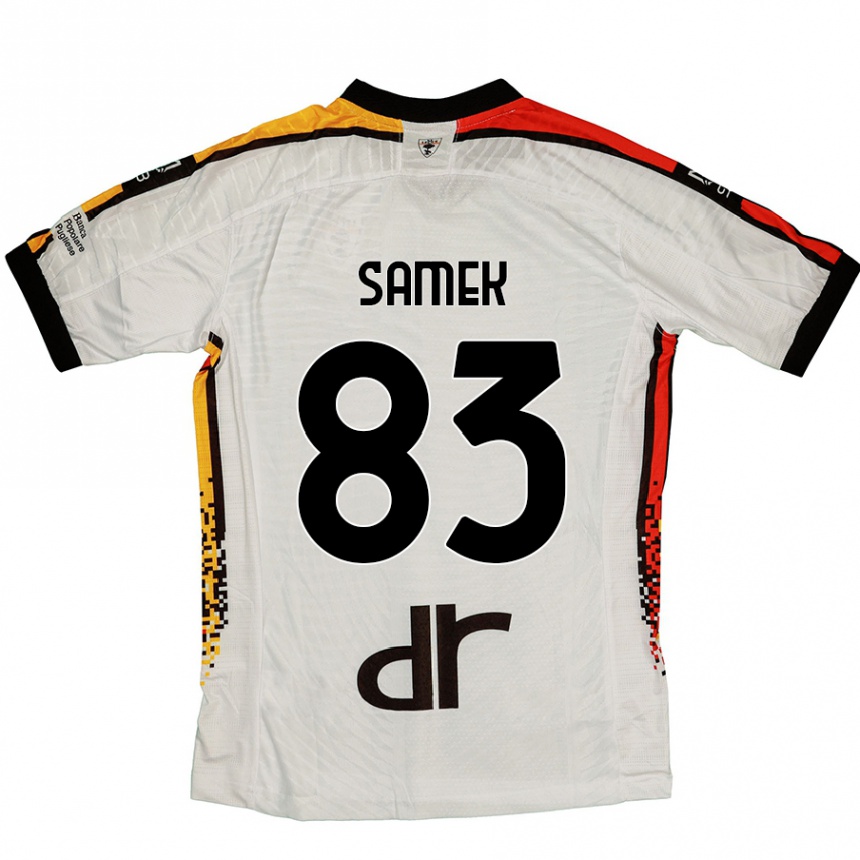 Kids Football Daniel Samek #83 White Black Away Jersey 2024/25 T-Shirt Nz