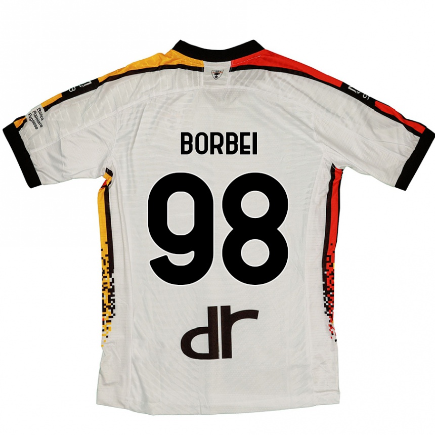 Kids Football Alexandru Borbei #98 White Black Away Jersey 2024/25 T-Shirt Nz