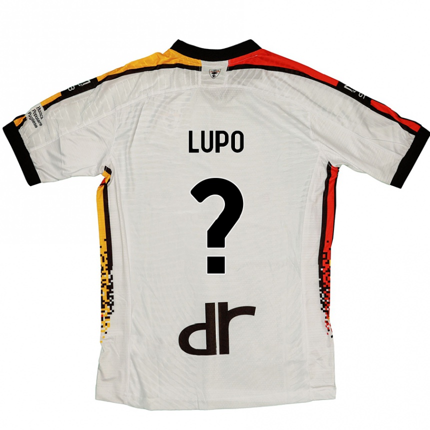 Kids Football Christian Lupo #0 White Black Away Jersey 2024/25 T-Shirt Nz