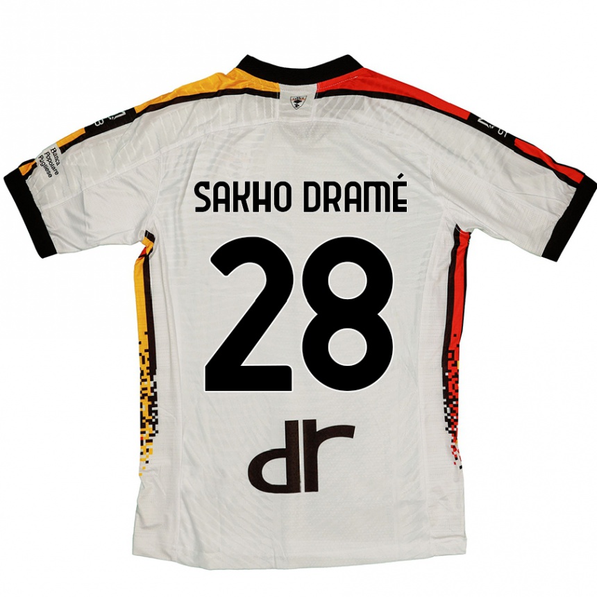 Kids Football Samba Sakho Dramé #28 White Black Away Jersey 2024/25 T-Shirt Nz