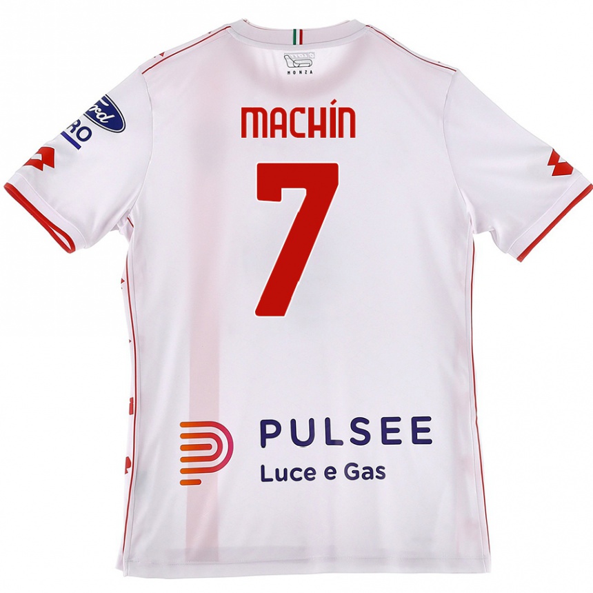 Kids Football José Machín #7 White Red Away Jersey 2024/25 T-Shirt Nz