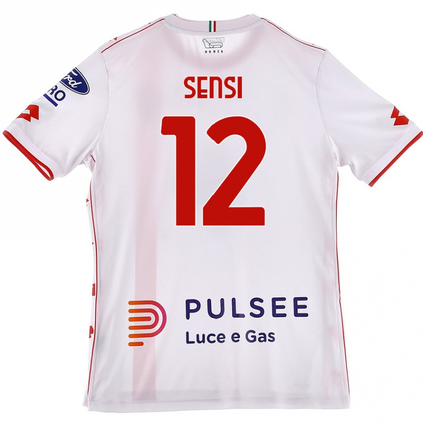 Kids Football Stefano Sensi #12 White Red Away Jersey 2024/25 T-Shirt Nz