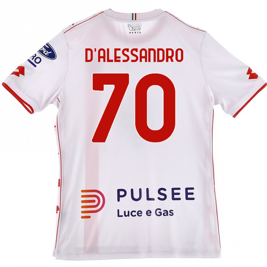 Kids Football Marco D'alessandro #70 White Red Away Jersey 2024/25 T-Shirt Nz