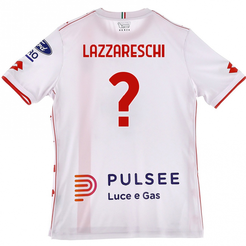 Kids Football Andrea Lazzareschi #0 White Red Away Jersey 2024/25 T-Shirt Nz