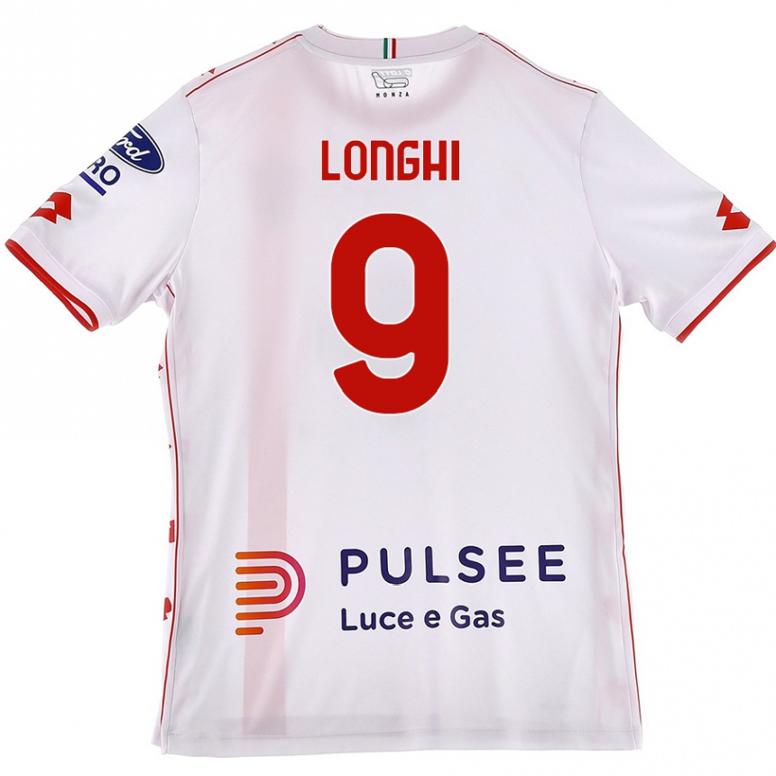 Kids Football Jordan Longhi #9 White Red Away Jersey 2024/25 T-Shirt Nz