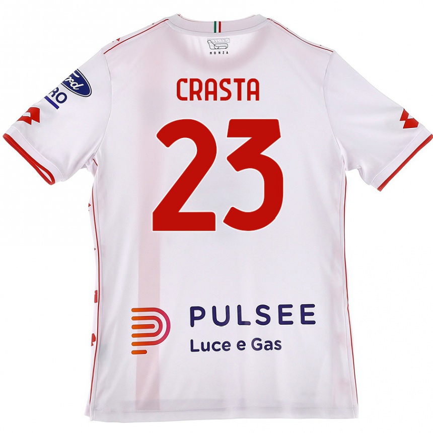 Kids Football Mario Crasta #23 White Red Away Jersey 2024/25 T-Shirt Nz