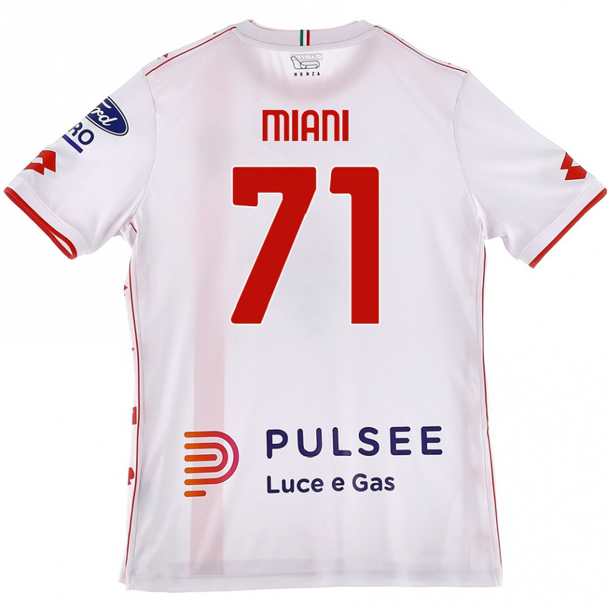 Kids Football Arthur Miani #71 White Red Away Jersey 2024/25 T-Shirt Nz