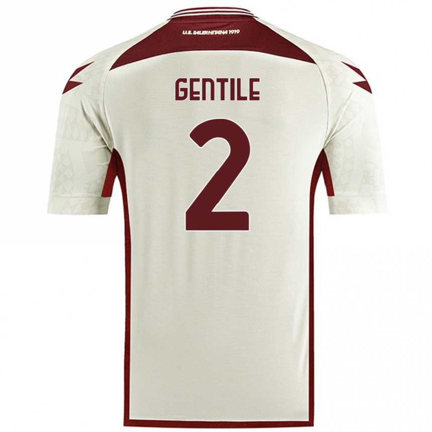 Kids Football Davide Gentile #2 Cream Color Away Jersey 2024/25 T-Shirt Nz