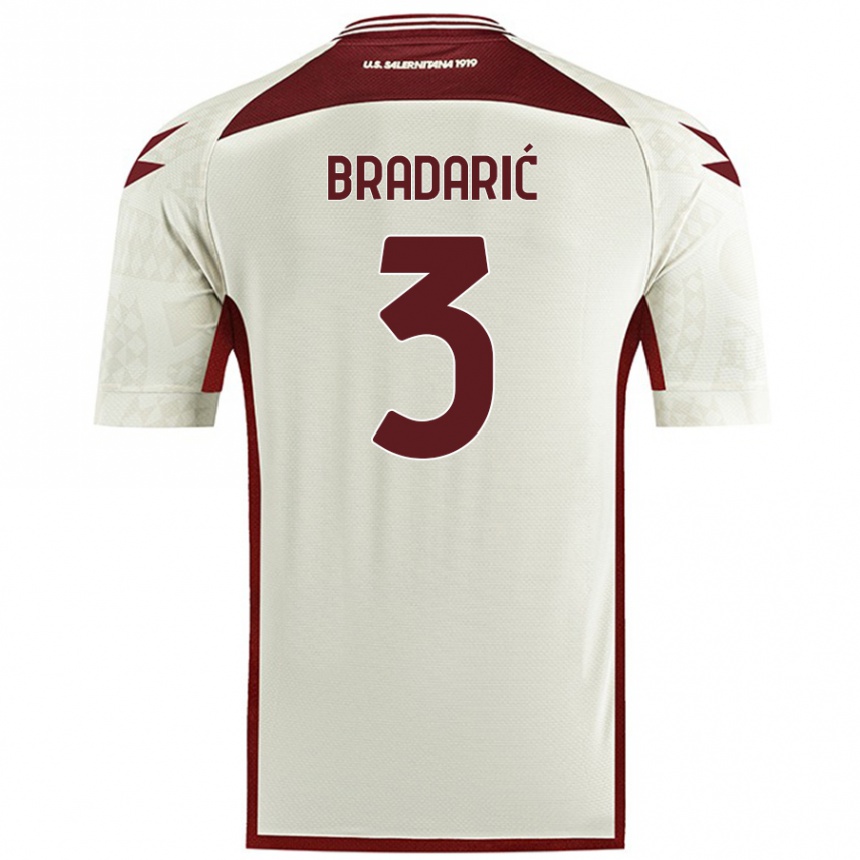 Kids Football Domagoj Bradarić #3 Cream Color Away Jersey 2024/25 T-Shirt Nz