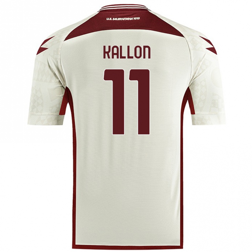 Kids Football Yayah Kallon #11 Cream Color Away Jersey 2024/25 T-Shirt Nz