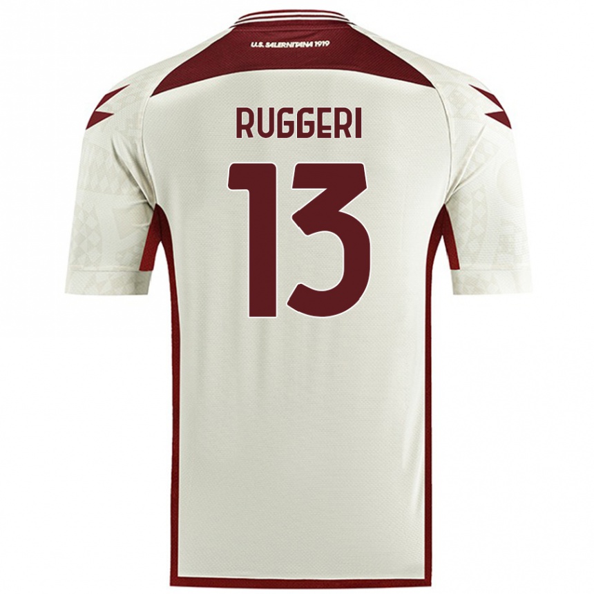 Kids Football Fabio Ruggeri #13 Cream Color Away Jersey 2024/25 T-Shirt Nz