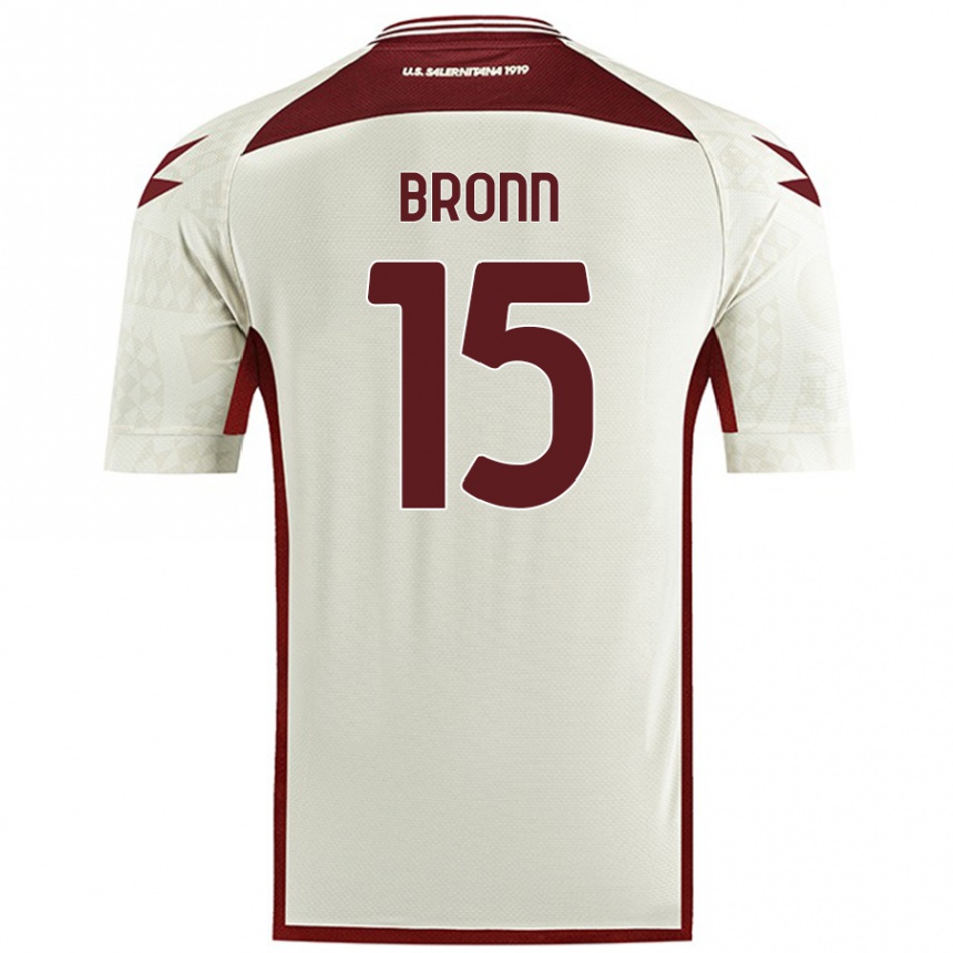 Kids Football Dylan Bronn #15 Cream Color Away Jersey 2024/25 T-Shirt Nz