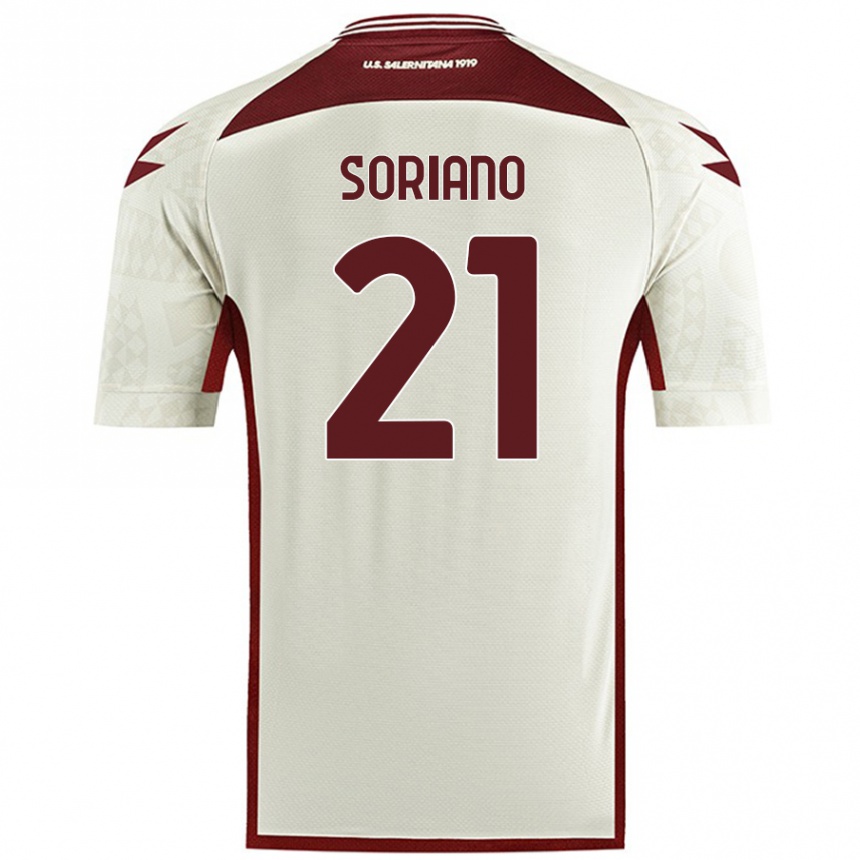 Kids Football Roberto Soriano #21 Cream Color Away Jersey 2024/25 T-Shirt Nz