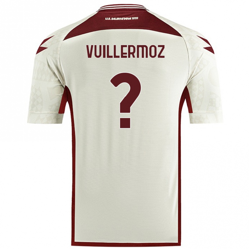 Kids Football Joshua Vuillermoz #0 Cream Color Away Jersey 2024/25 T-Shirt Nz