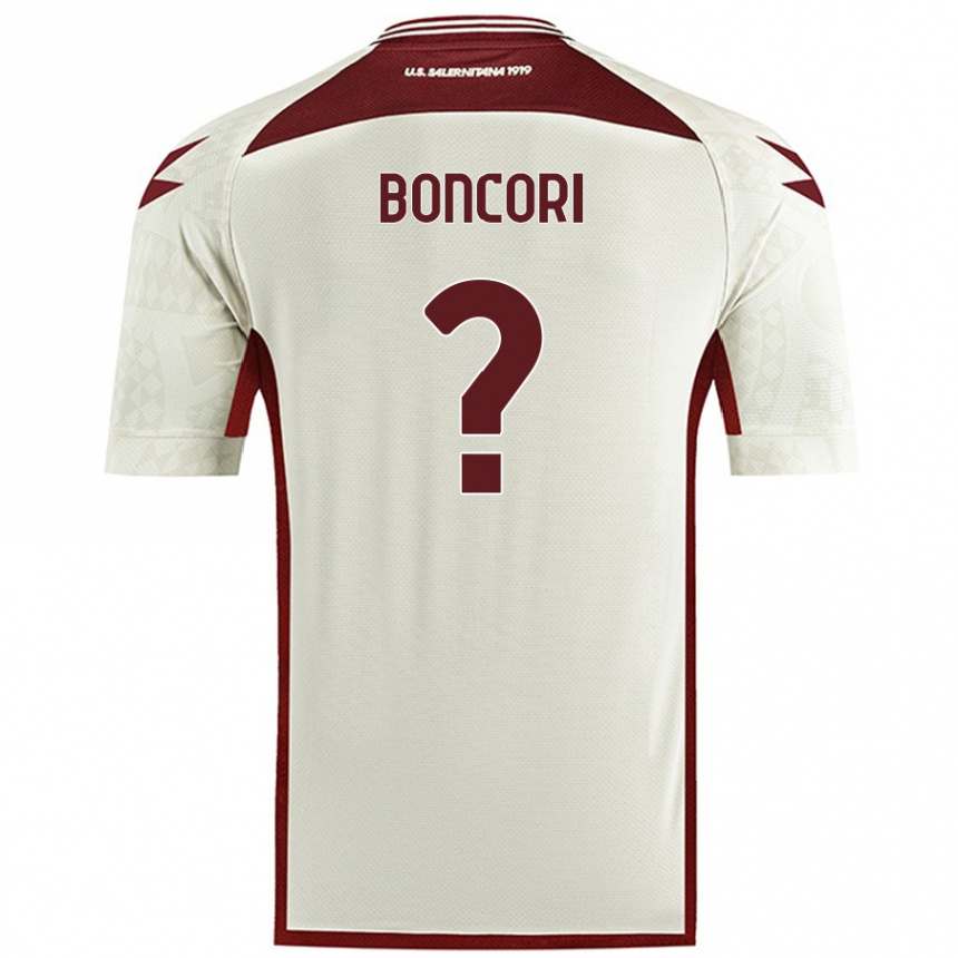 Kids Football Luca Boncori #0 Cream Color Away Jersey 2024/25 T-Shirt Nz