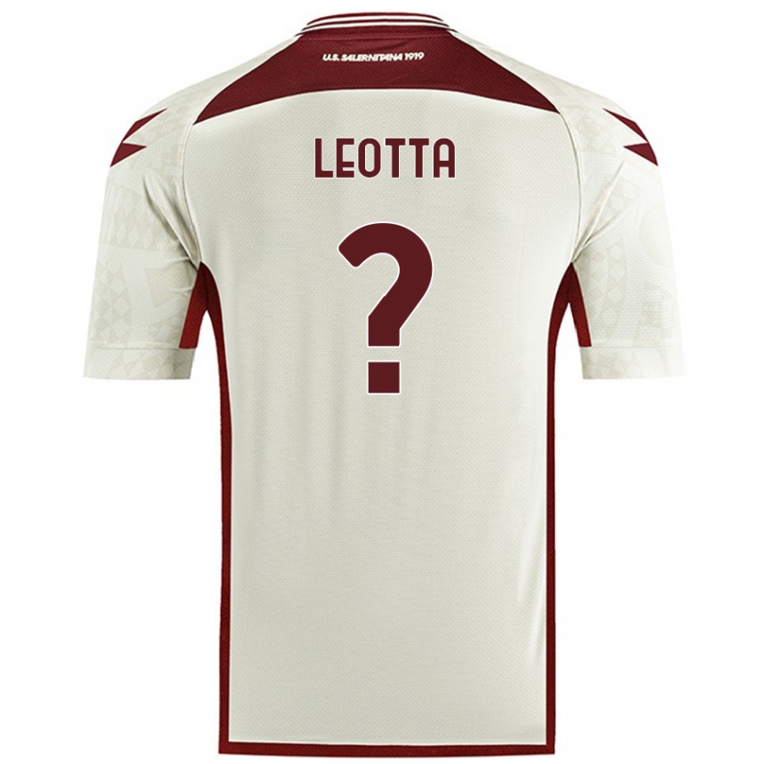 Kids Football Mario Leotta #0 Cream Color Away Jersey 2024/25 T-Shirt Nz