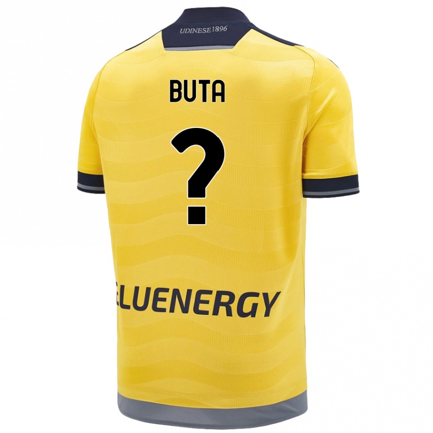 Kids Football Leonardo Buta #0 Golden Away Jersey 2024/25 T-Shirt Nz