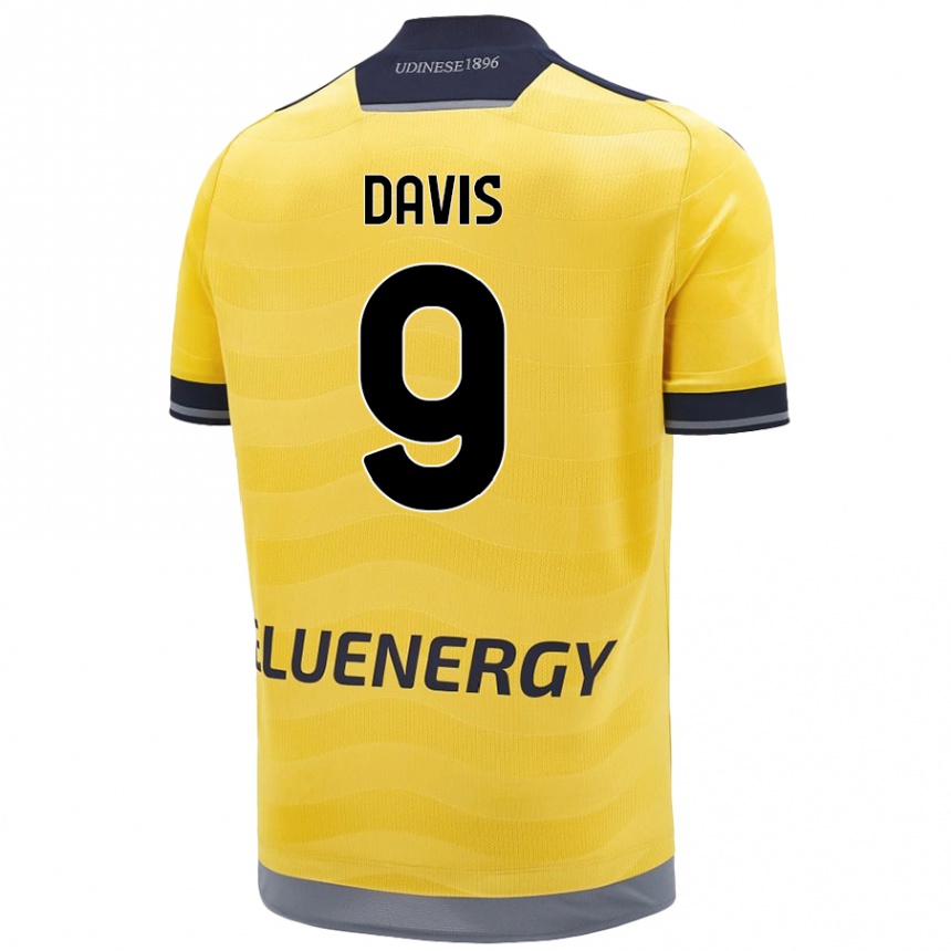 Kids Football Keinan Davis #9 Golden Away Jersey 2024/25 T-Shirt Nz