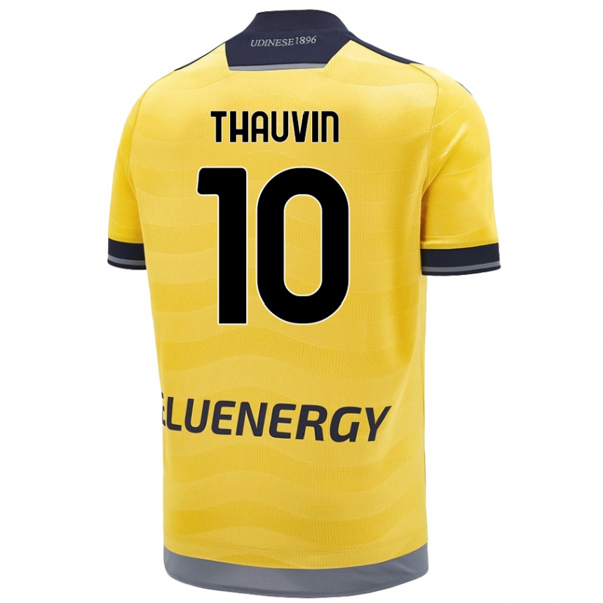 Kids Football Florian Thauvin #10 Golden Away Jersey 2024/25 T-Shirt Nz