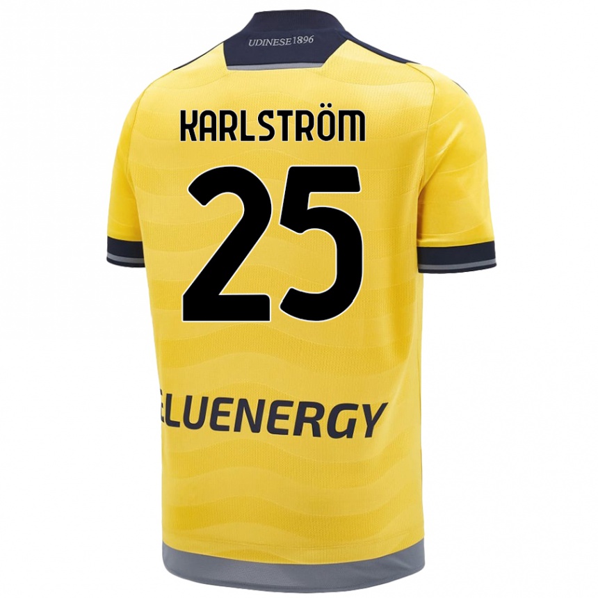 Kids Football Jesper Karlström #25 Golden Away Jersey 2024/25 T-Shirt Nz