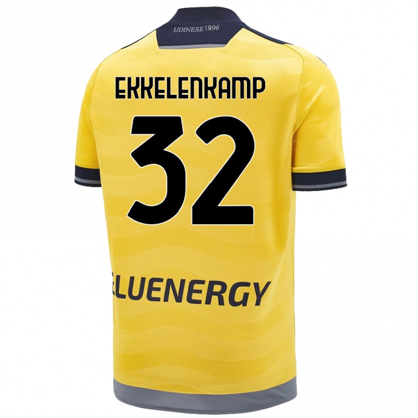 Kids Football Jurgen Ekkelenkamp #32 Golden Away Jersey 2024/25 T-Shirt Nz