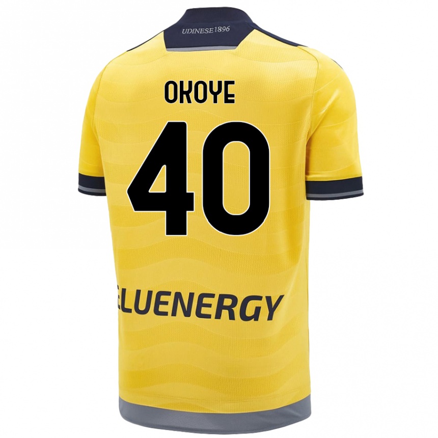 Kids Football Maduka Okoye #40 Golden Away Jersey 2024/25 T-Shirt Nz