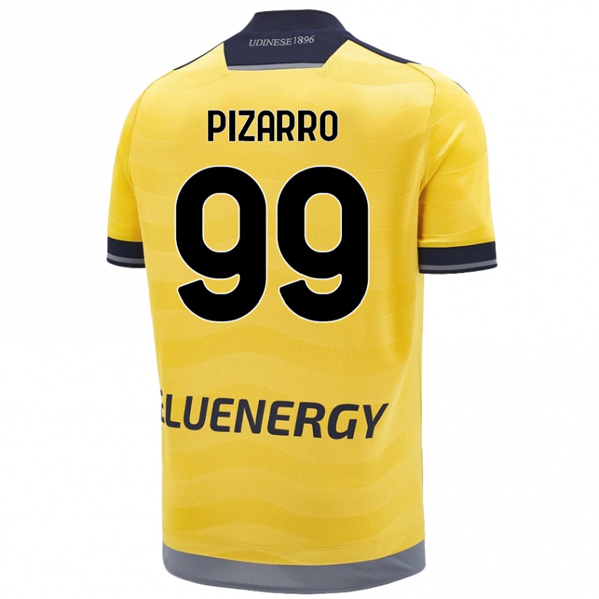 Kids Football Damián Pizarro #99 Golden Away Jersey 2024/25 T-Shirt Nz