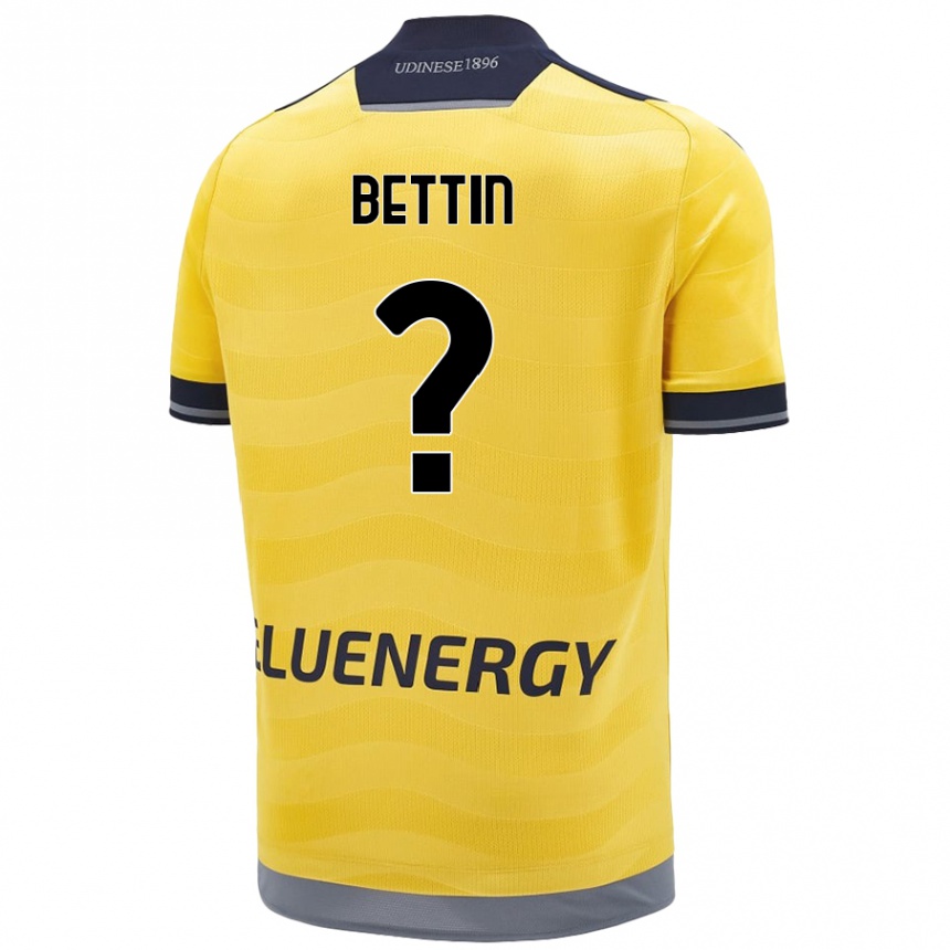 Kids Football Matteo Bettin #0 Golden Away Jersey 2024/25 T-Shirt Nz