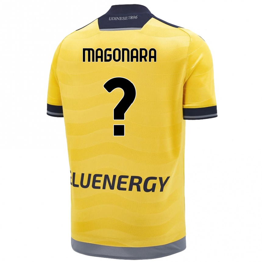 Kids Football Matteo Magonara #0 Golden Away Jersey 2024/25 T-Shirt Nz