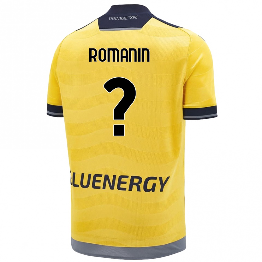 Kids Football Mattia Romanin #0 Golden Away Jersey 2024/25 T-Shirt Nz