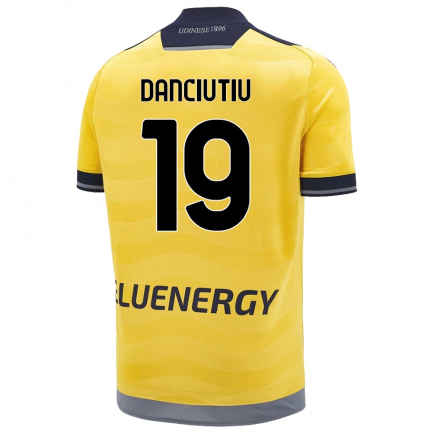 Kids Football Vlad Danciuțiu #19 Golden Away Jersey 2024/25 T-Shirt Nz