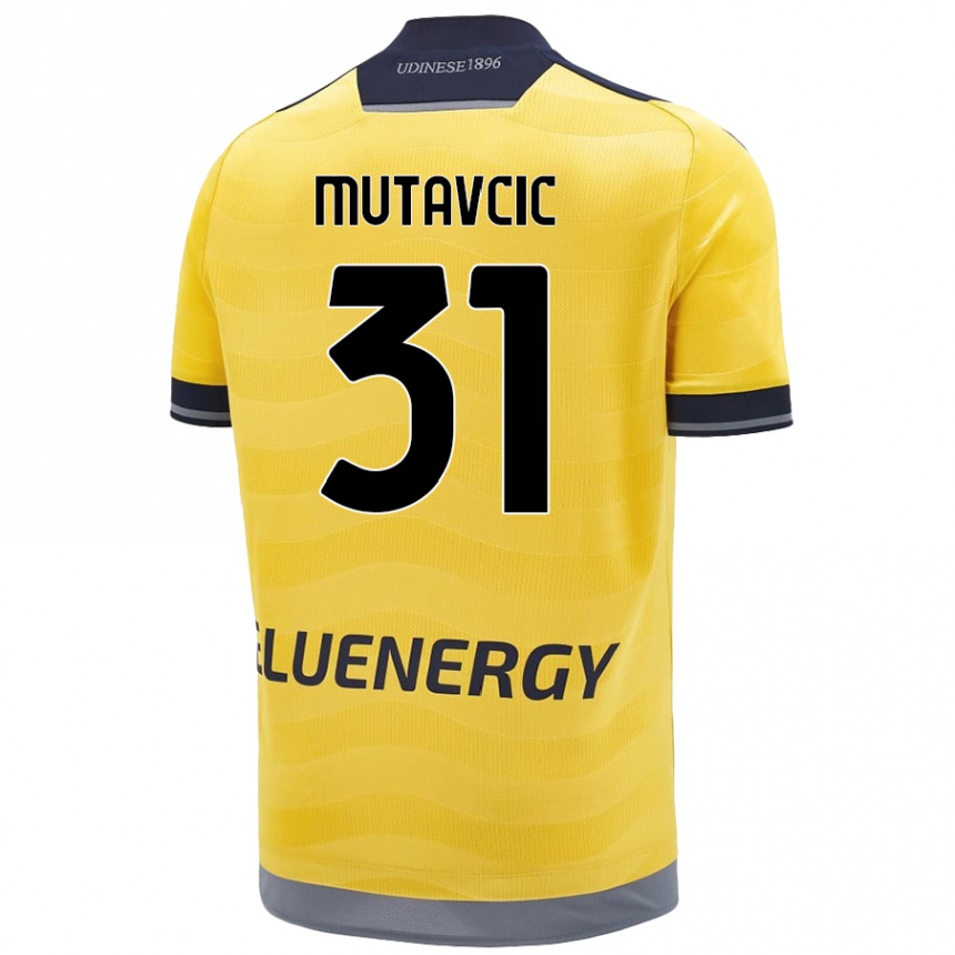 Kids Football Jan Mutavcic #31 Golden Away Jersey 2024/25 T-Shirt Nz