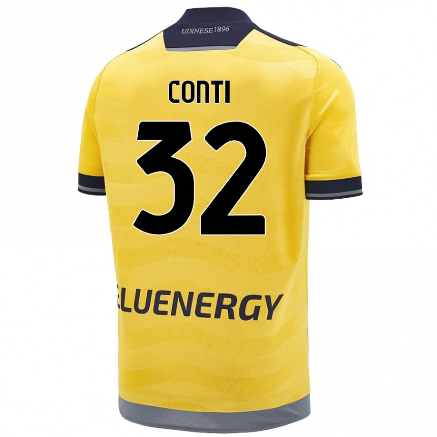 Kids Football Manuel Conti #32 Golden Away Jersey 2024/25 T-Shirt Nz