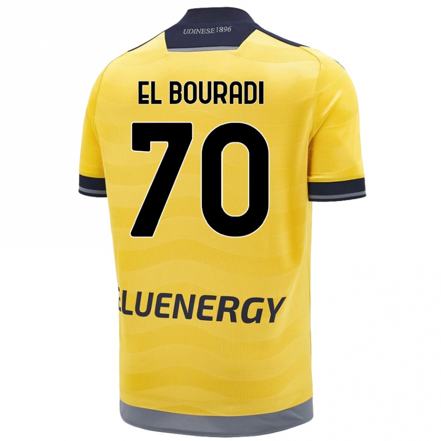 Kids Football Walid El Bouradi #70 Golden Away Jersey 2024/25 T-Shirt Nz