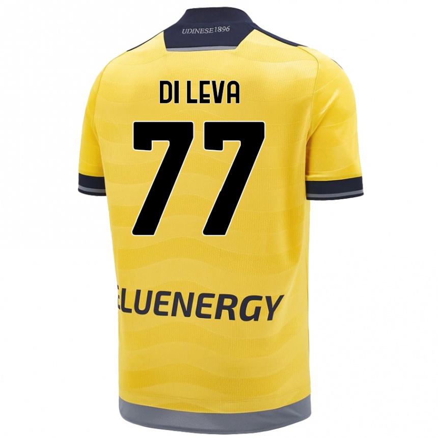 Kids Football Vincenzo Di Leva #77 Golden Away Jersey 2024/25 T-Shirt Nz