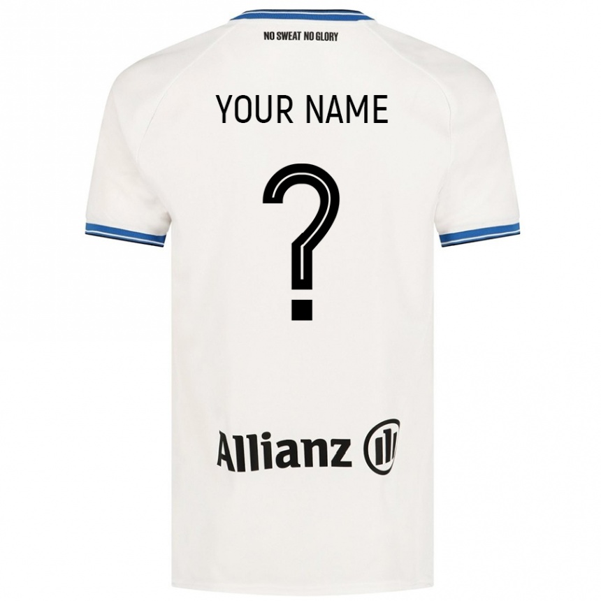 Kids Football Your Name #0 White Away Jersey 2024/25 T-Shirt Nz