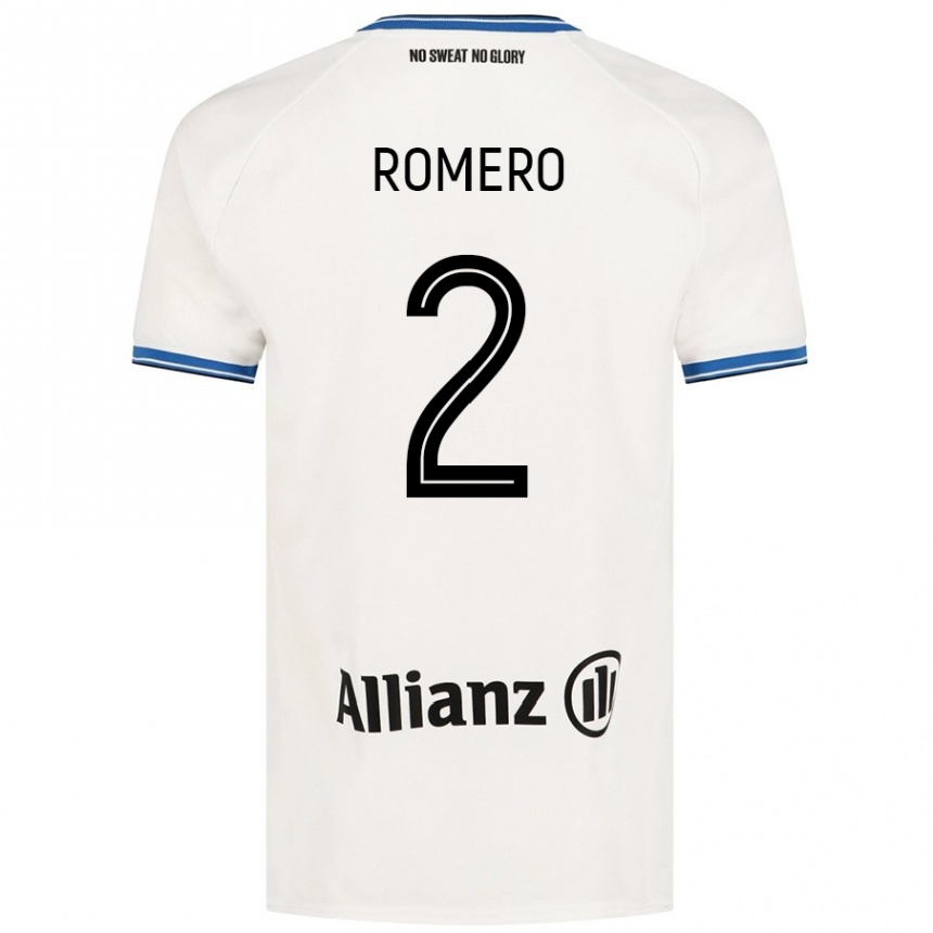 Kids Football Zaid Romero #2 White Away Jersey 2024/25 T-Shirt Nz