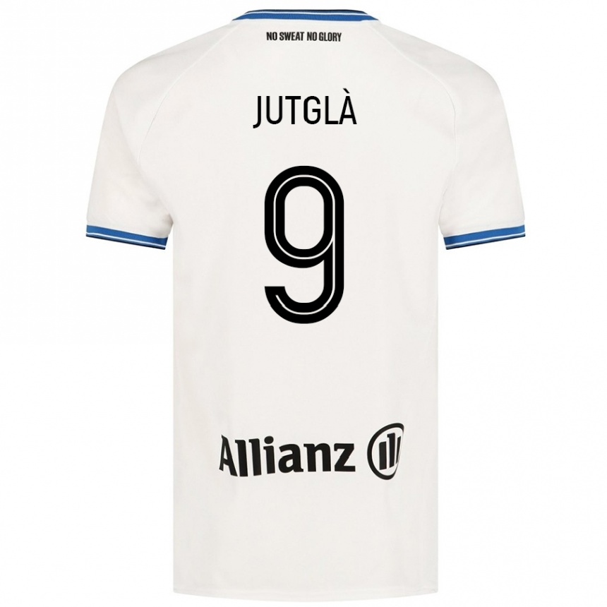 Kids Football Ferran Jutglà #9 White Away Jersey 2024/25 T-Shirt Nz