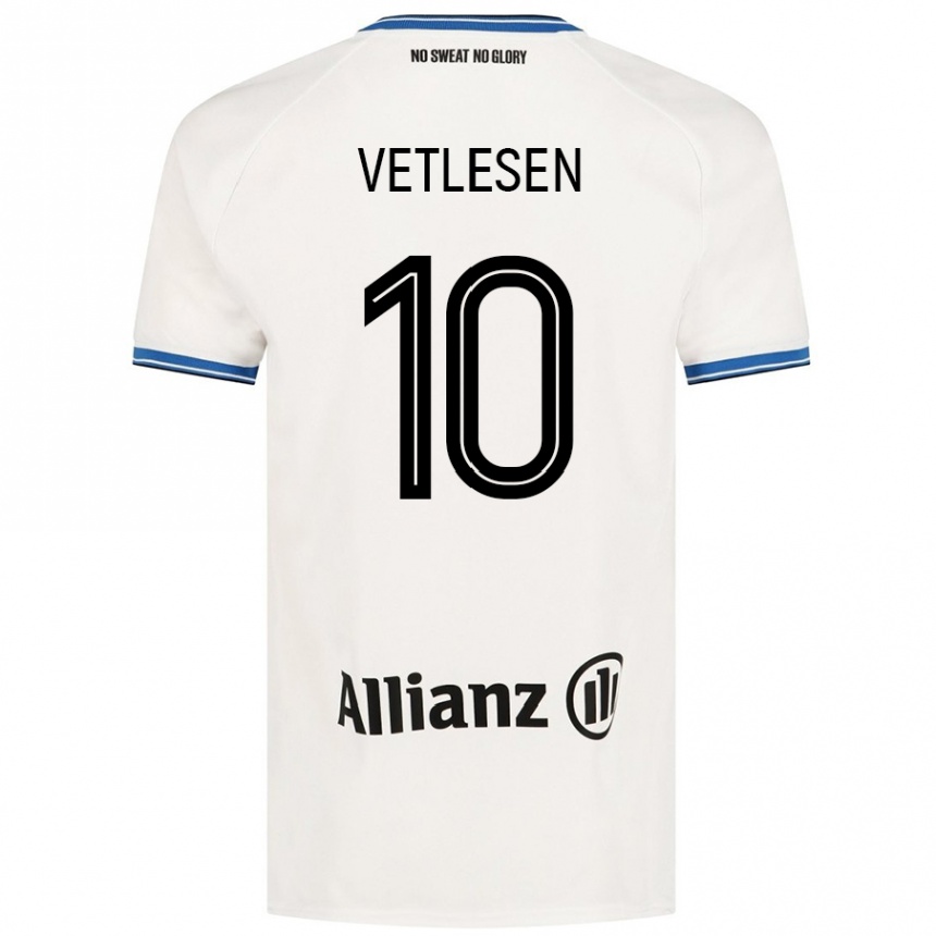 Kids Football Hugo Vetlesen #10 White Away Jersey 2024/25 T-Shirt Nz