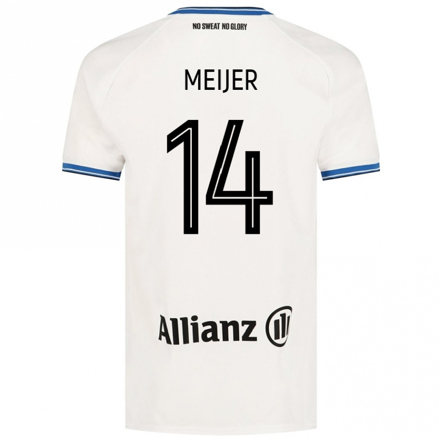 Kids Football Bjorn Meijer #14 White Away Jersey 2024/25 T-Shirt Nz