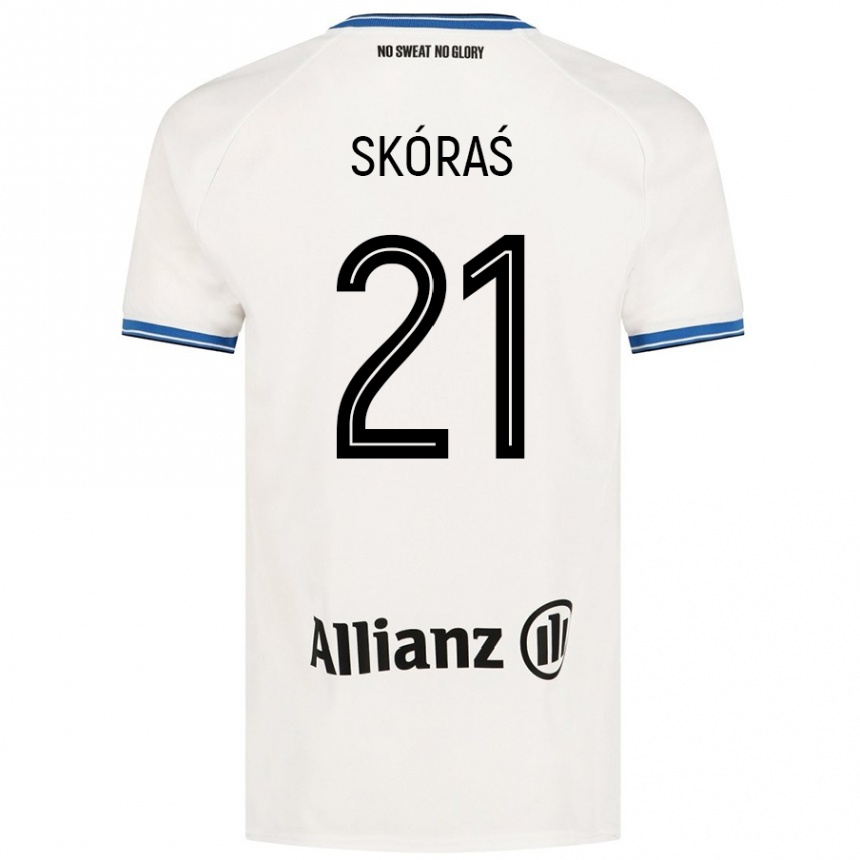 Kids Football Michal Skoras #21 White Away Jersey 2024/25 T-Shirt Nz