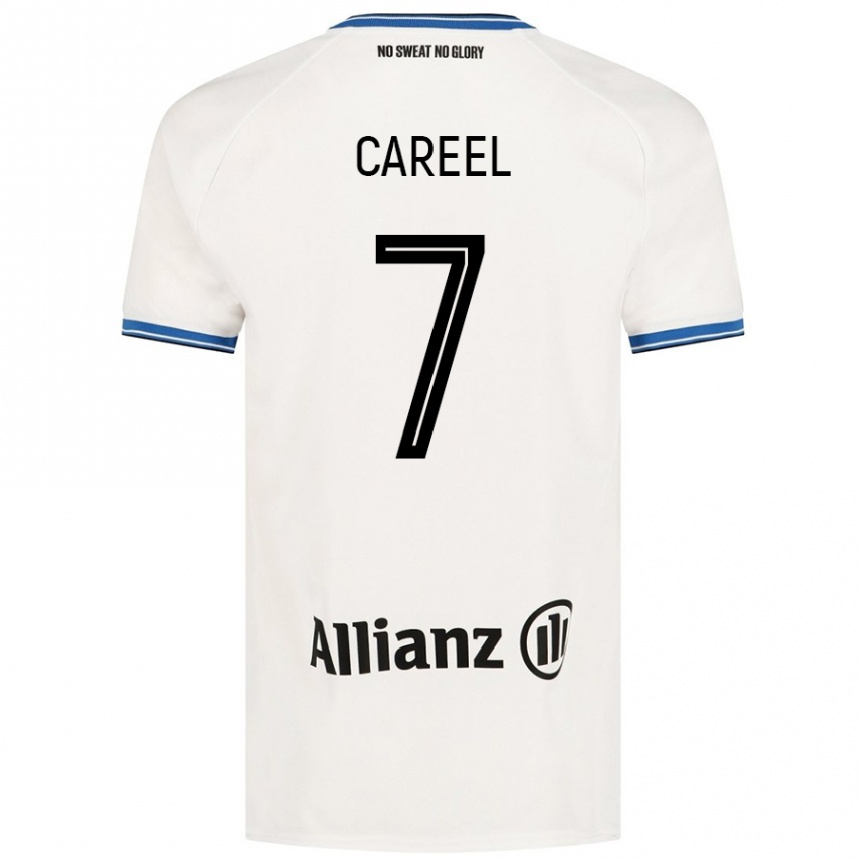 Kids Football Oona Careel #7 White Away Jersey 2024/25 T-Shirt Nz