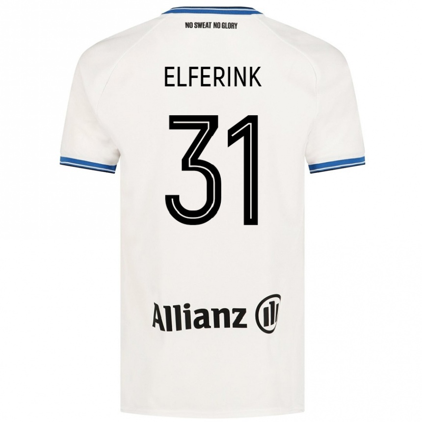 Kids Football Marie Elferink #31 White Away Jersey 2024/25 T-Shirt Nz